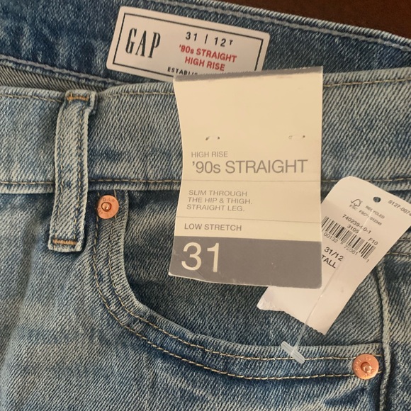 GAP Women’s 90s Straight high rise jeans-31-12tall new with tags - Picture 8 of 9